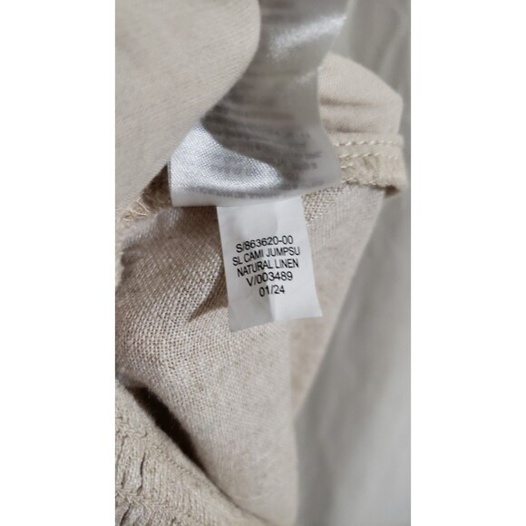 Old Navy Plus Size 2X Fit & Flare Natural Color Cami Jumpsuit Linen Blend - Picture 9 of 9